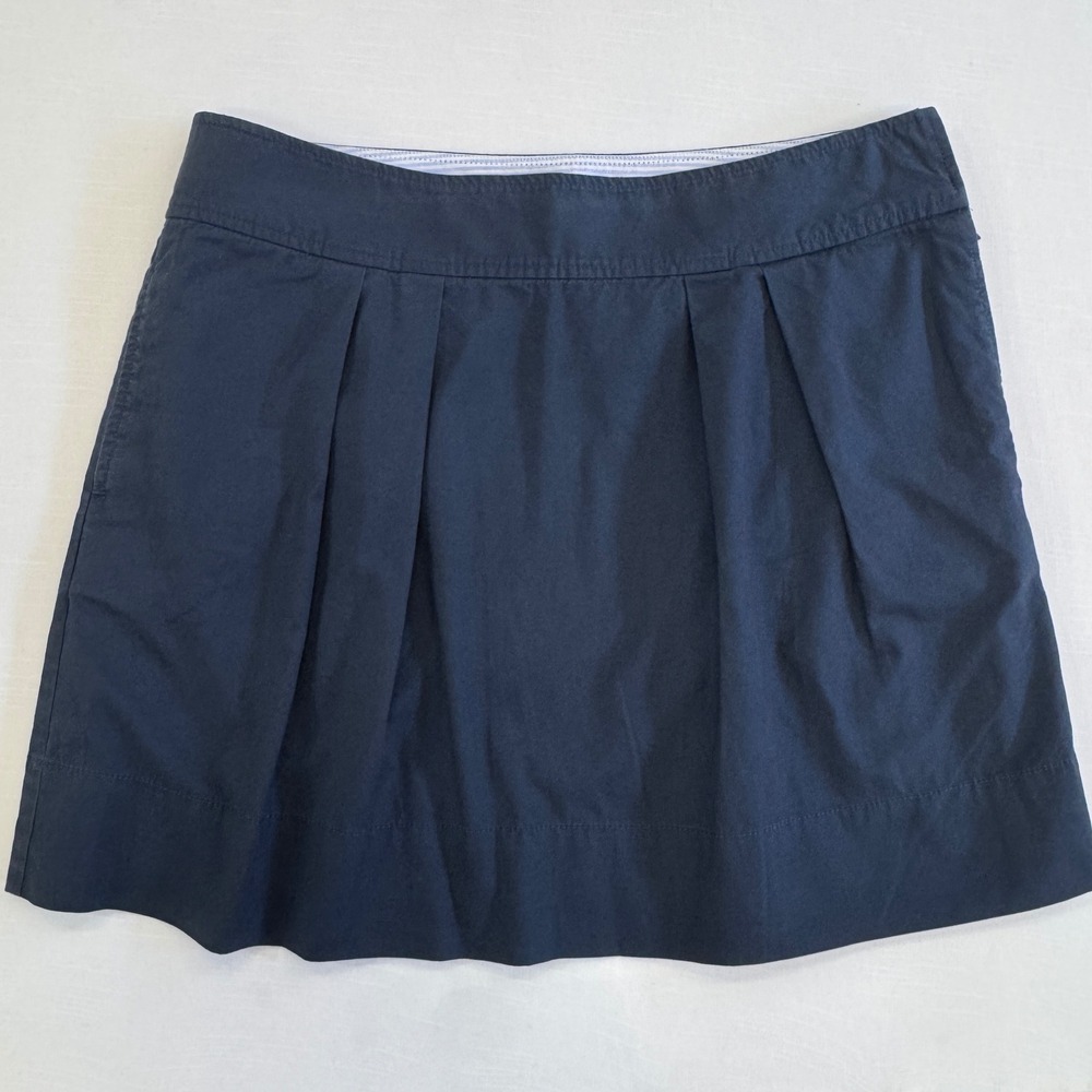 Vineyard Vines Navy Blue Cotton Pleated Mini Skirt Preppy Casual Size 12
